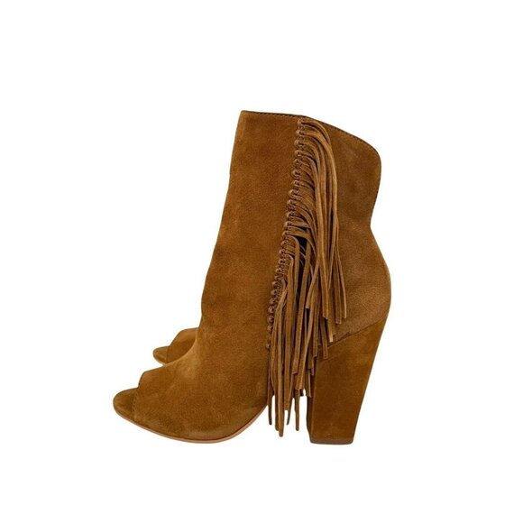 Dolce Vita Womens Size 8.5 Mazarine Peep Toe Fringe Bootie - Picture 3 of 7
